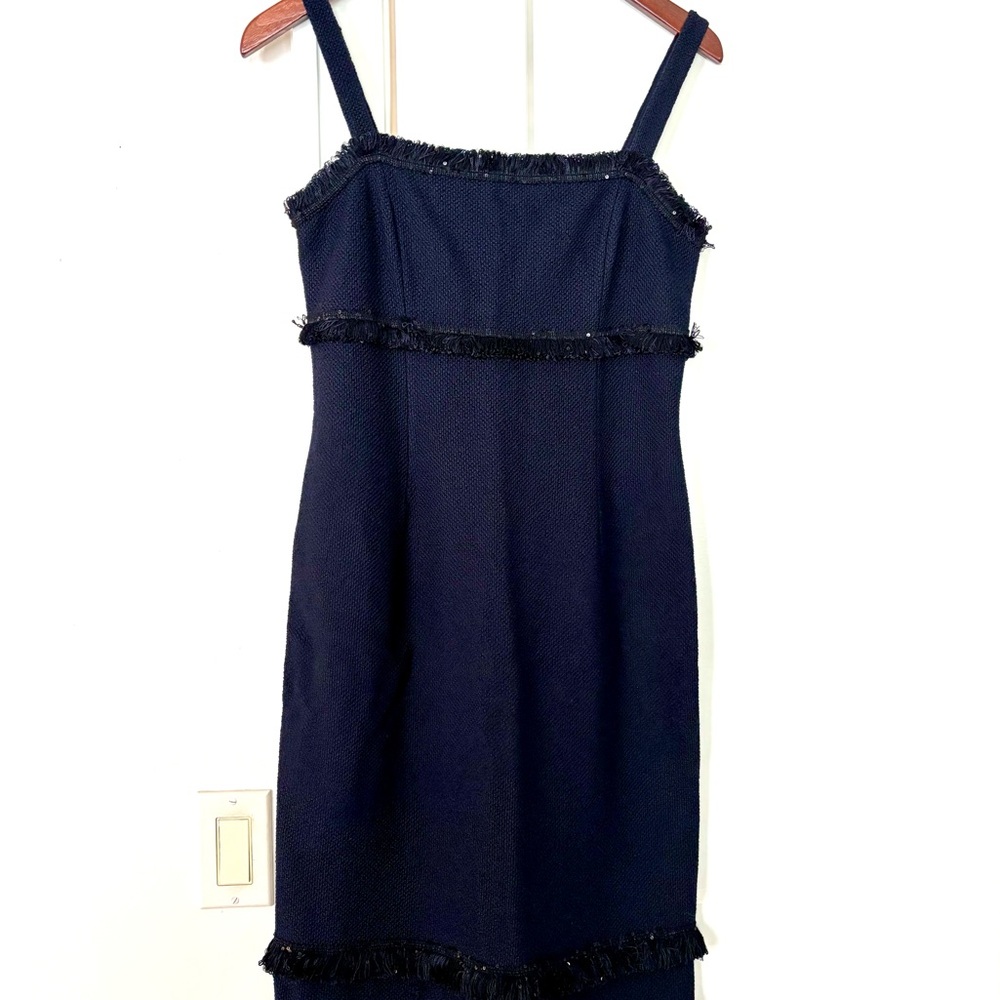 St. John Wool Navy Knit Dress